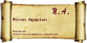Miron Agapion névjegykártya